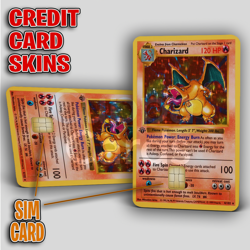 1999 Pokemon: Charizard, First Edition | Credit Card Skin/Sticker | 2 Pack - Image 1