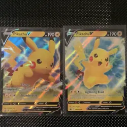 Pokemon TCG Lot of 2 Pikachu V Promo cards SWSH198/SWSH061 Holos Nice - Image 1