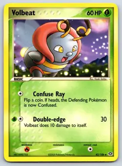 Volbeat - EX Emerald 42/106 Kouki Saitou Vintage Pokemon TCG Card LP - Image 1