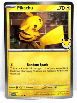 Pikachu Stamped 2026 Pokemon Day 30th Anniversary Pokemon TCG Promo Card 051/162 - Image 1