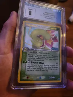 2005 Pokemon EX Unseen Forces Meganium Reverse Holo 9/115 CGC 8 STAMPED Card - Image 2