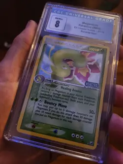 2005 Pokemon EX Unseen Forces Meganium Reverse Holo 9/115 CGC 8 STAMPED Card - Image 3