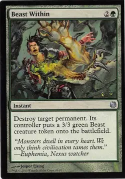 Beast Within *Uncommon* Magic MtG x1 Heroes vs Monsters SP - Image 1