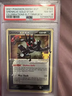 2021 Pokemon Celebrations Greninja- Gold Star #144 Pokemon TCG PSA 8 🔥🔥 - Image 1
