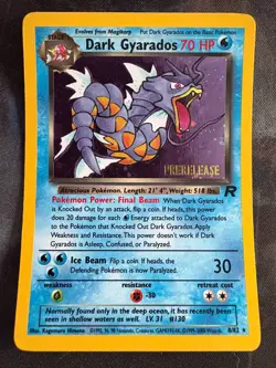 Pokemon TCG Dark Gyarados 8/82 Team Rocket Prerelease Holo Rare MP - Image 1