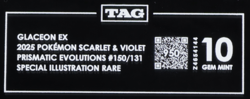 2025 Pokemon SV Prismatic Evolutions 150/131 Glaceon EX SIR TAG 10 (950) - Image 3