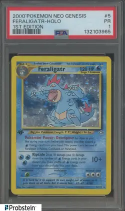 2000 Pokemon Neo Genesis 1st Edition #5 Feraligatr Holo PSA 1 PR - Image 1