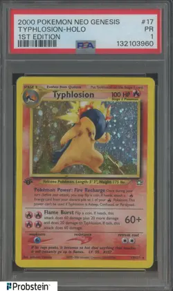 2000 Pokemon Neo Genesis 1st Edition #17 Typhlosion Holo PSA 1 PR - Image 1