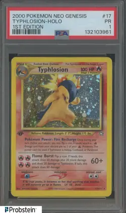 2000 Pokemon Neo Genesis 1st Edition #17 Typhlosion Holo PSA 1 PR - Image 1