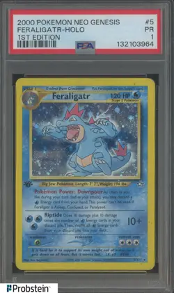 2000 Pokemon Neo Genesis 1st Edition #5 Feraligatr Holo PSA 1 PR - Image 1