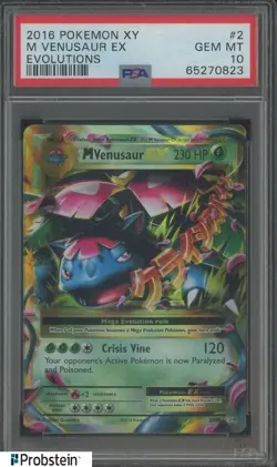 2016 Pokemon TCG XY Evolutions #2 M Venusaur EX PSA 10 GEM MINT - Image 1