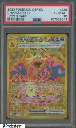2023 Pokemon OBF EN Hyper Rare #228 Charizard ex PSA 10 GEM MINT - Image 1
