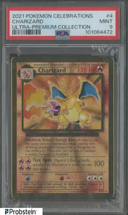 2021 Pokemon Celebrations Ultra Premium Collection #4 Charizard Gold PSA 9 - Image 1