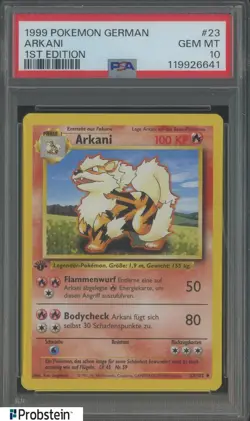 1999 Pokemon German1st Edition #23 Arkani PSA 10 GEM MINT - Image 1