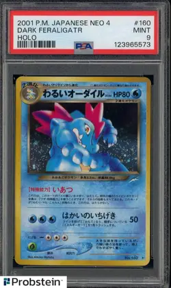2001 POKEMON JAPANESE NEO 4 #160 DARK FERALIGATR HOLO PSA 9 MINT - Image 1