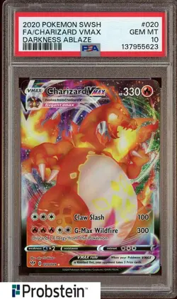 2020 Pokemon SWSH Darkness Ablaze #020 FA/ Charizard VMAX PSA 10 - Image 1