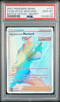 2021 Pokemon Sword & Shield F/A SS Style Mustard Secret Battle Styles PSA 10 - Image 1