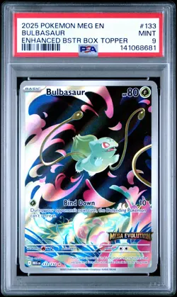 2025 POKEMON MEG EN-MEGA EVOLUTION ENHANCED BOOSTER BOX TOPPER BULBASAUR PSA 9 - Image 1