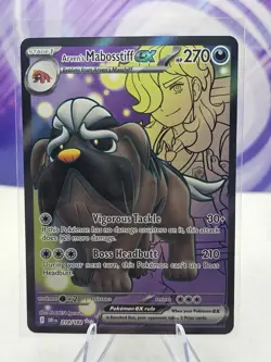 Pokemon TCG Arven's Mabosstiff ex 218/182 Sv10: Destined Rivals Holo Full Art NM - Image 1