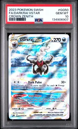 2023 Pokemon Darkrai Vstar Full Art Crown Zenith PSA 10 - Image 1
