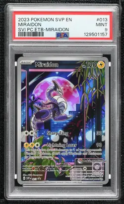 Miraidon (Pokemon Center) Pokemon Scarlet & Violet Black Star Promo PSA 9 MINT - Image 1