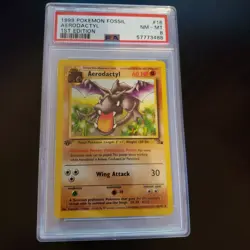 PSA 8 Pokemon Aerodactyl Fossil Rare 1st edition near mint/mint #16 - Image 1