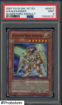 2007 YU-GI-OH! GLAS-GLADIATOR'S ASSAULT #EN017 G.B.ALEXANDER PSA 9 - Image 1