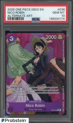 2025 One Piece EB02 EN Alternate Art #036 Nico Robin PSA 10 GEM MINT - Image 1