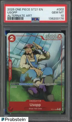 2025 One Piece ST21 EN Alternate Art #002 Usopp PSA 10 GEM MINT - Image 1