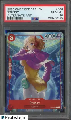2025 One Piece ST21 EN Alternate Art #006 Stussy PSA 10 GEM MINT - Image 1
