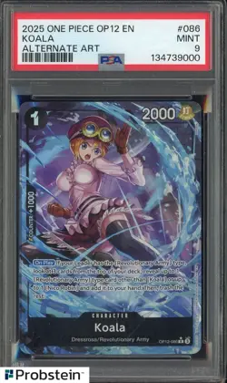 2025 One Piece OP12 En Alternate Art #086 Koala PSA 9 MINT - Image 1