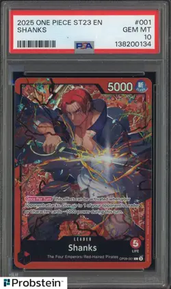 2025 One Piece ST23 EN #001 Shanks PSA 10 GEM MINT - Image 1