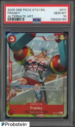 2025 One Piece ST21 EN Alternate Art #011 Franky PSA 10 GEM MINT - Image 1