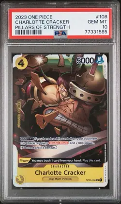 One Piece TCG Charlotte Cracker OP03-108 Pillars Of Strength Super Rare NM - Image 1