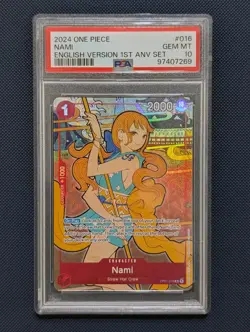 Nami One Piece OP01-016 English Version (1st Anniversary Set) - PSA 10 - Image 1