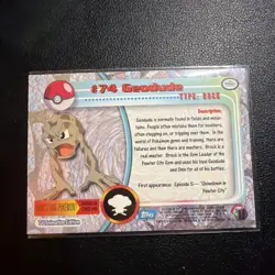 #74 Geodude 1999 Topps Chrome Pokemon Card Series 1 Blue Logo - NM - US Seller - Image 2
