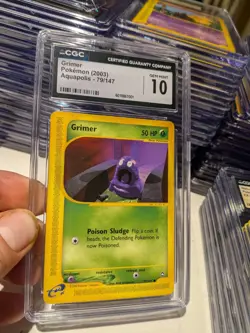 (POP 35) CGC 10 GEM MINT Grimer Pokemon 2003 Aquapolis 79/147 Card - Image 1