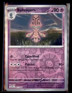Pokemon Beheeyem Black Bolt BLK 041/086 Reverse Holo 2 Card Lot - Image 1