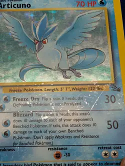 Pokemon TCG Articuno Holo Rare Card 2/62 Base Set Fossil 1999 HP - Image 2