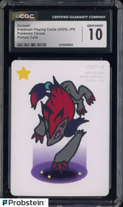 2025 Pokemon Playing Cards JPN Picture Card Taruka Zoroark CGC 10 GEM MINT - Image 1