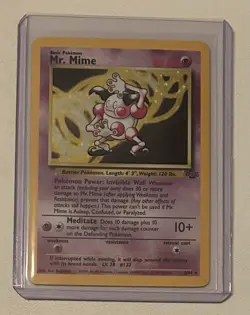 Pokemon TCG Mr. Mime #6/64 Holo Jungle Card 1999 Vintage - Image 1