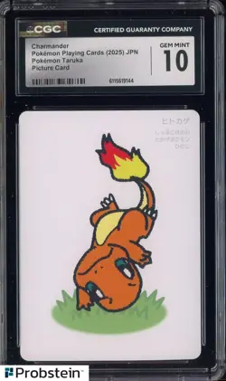 2025 Pokemon Playing Cards JPN Picture Card Taruka Charmander CGC 10 - Image 1