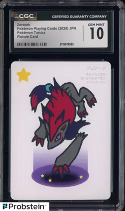 2025 Pokemon Playing Cards JPN Picture Card Taruka Zoroark CGC 10 GEM MINT - Image 1