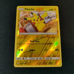 Pikachu 55/236 Reverse Holo Foil Unified Minds 2019 Pokemon Card MP Meal Time - Image 3