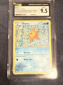 CGC 9.5 Staryu 004/034 TCG Classic Collection Graded Pokemon Card - Image 1
