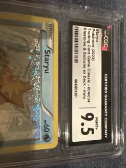 CGC 9.5 Staryu 004/034 TCG Classic Collection Graded Pokemon Card - Image 2