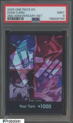 2025 One Piece EN 2nd Anniversary Set Don!! Card PSA 9 MINT - Image 1