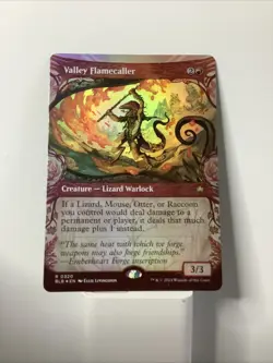MTG BLB: Valley Flamecaller (Creature Lizard Warlock) Showcase Rare Foil 320 - Image 1