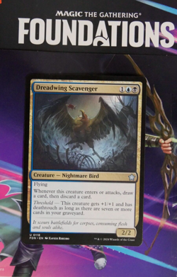 MTG FDN: Dreadwing Scavenger (Creature Nightmare Bird) Uncommon Foundations - Image 1