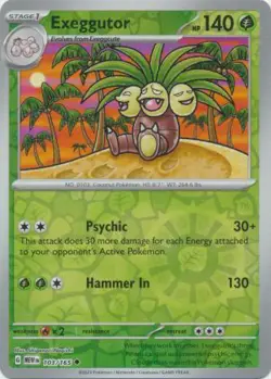 EXEGGUTOR 103/165 151 POKEMON ENGLISH (REVERSE HOLO, NM) - Image 1